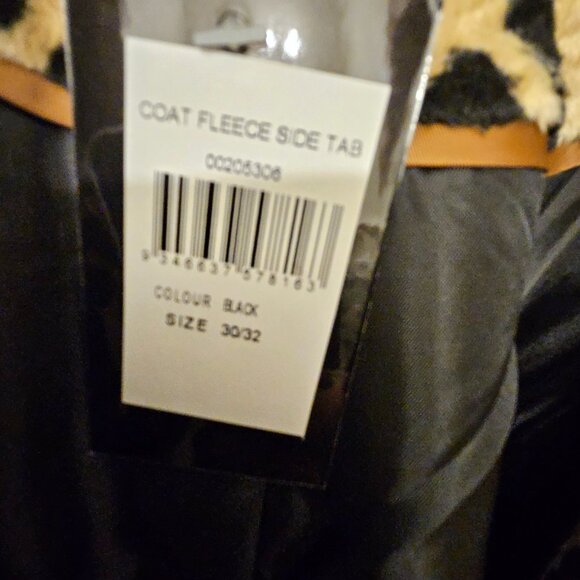 Avenue Women's Plus Size Side Tab Black & Leopard Fleece Jacket NWT Hood 30/32 - Picture 9 of 12